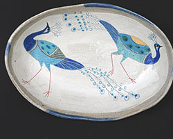 Oval Peacock Bowl